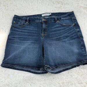 Torrid Denim Shorts First At Fit Dark Wash Plus Size Jean Shorts Size 20